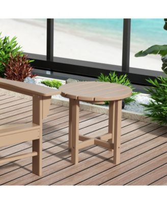 All-Weather Outdoor Patio Round Poly Adirondack Side Table