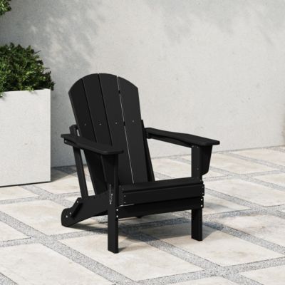 All-Weather Contoured Outdoor Poly Folding Adirondack Chair