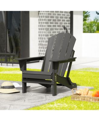 All-Weather Contoured Outdoor Poly Folding Adirondack Chair