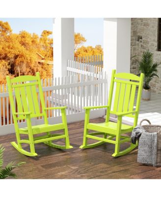 All-Weather Outdoor Patio Poly Classic Porch Rocking Chair (Set of 2)
