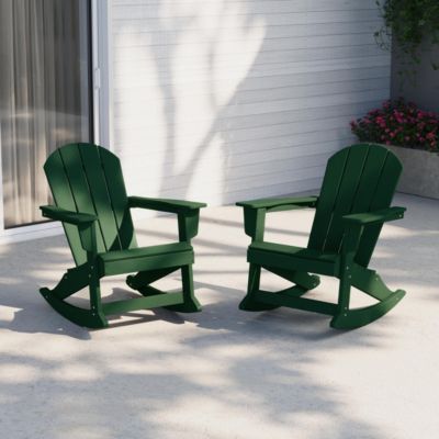 Outdoor Patio Porch Rocking Adirondack Chair (Set of 2)