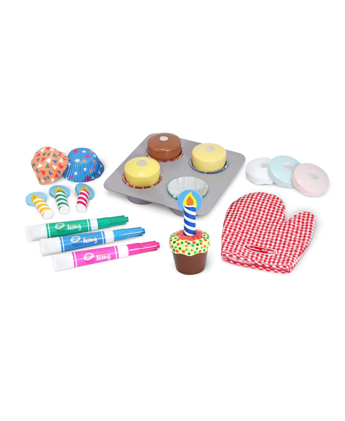 Melissa & Doug Kids' Toy, Bake And Decorate Cupcake Set In Multi