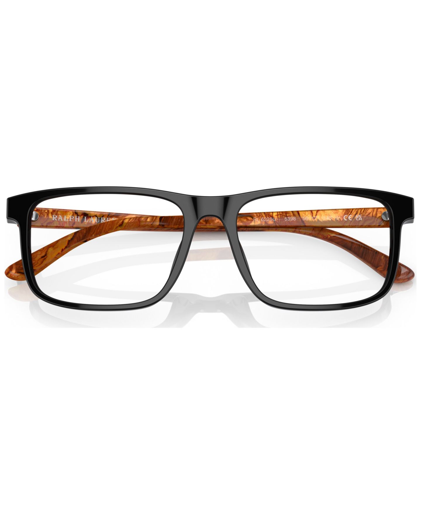 Мужские очки Ralph Lauren Man Rectangle Plastic RL6225U Eyeglasses, цвет: Блестящий чёрный — фото 5