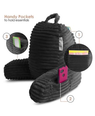 Cut Plush Striped Reading Pillow with Arms, Small