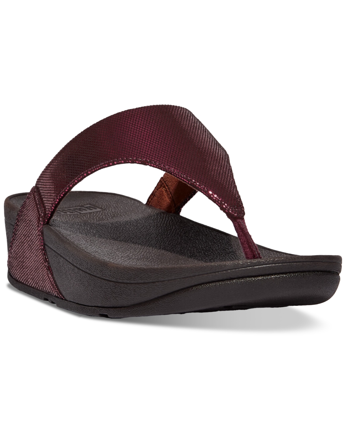 Fitflop Women's Lulu Lustra Wedge Thong Sandals Women's Shoes In Plummy