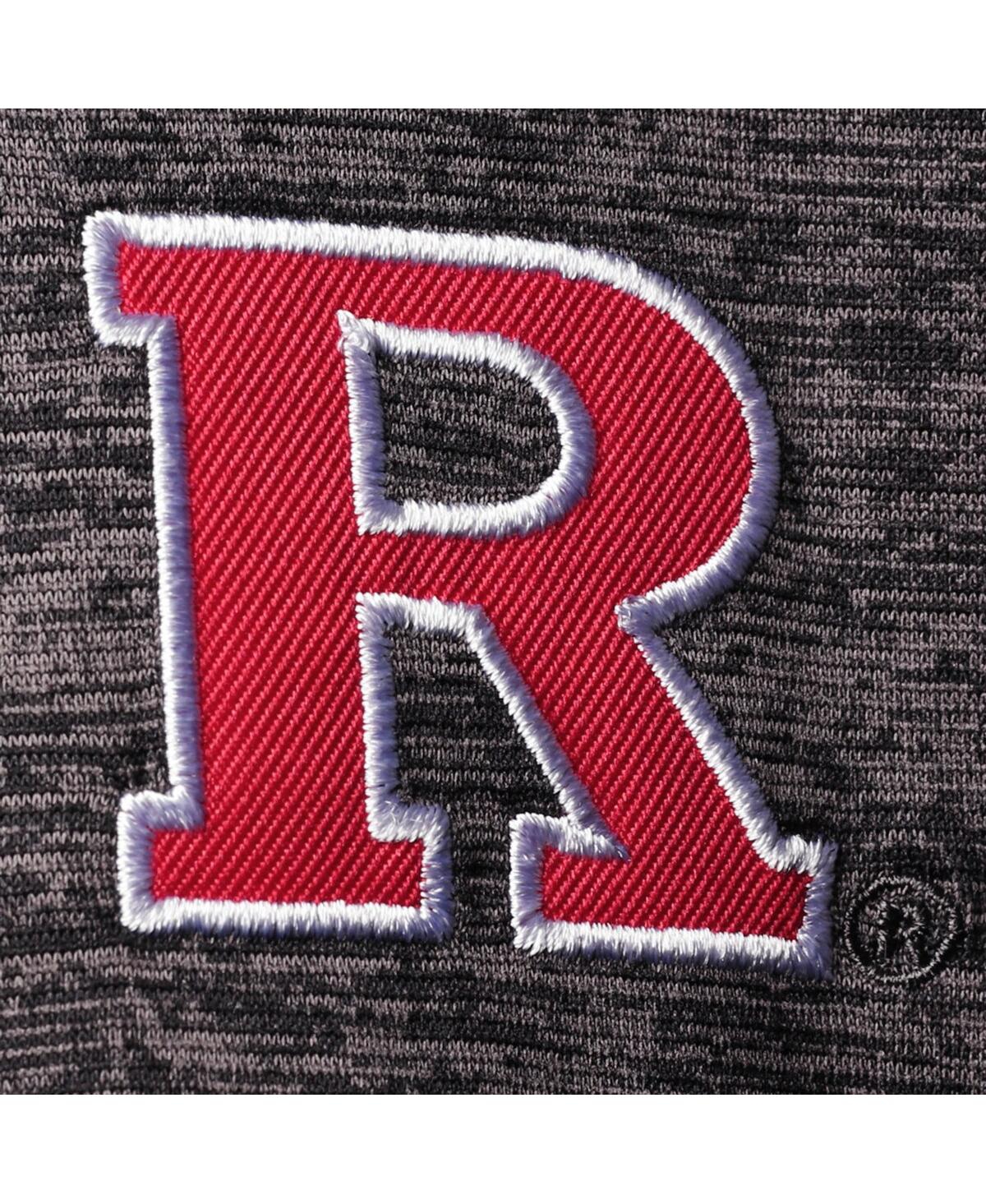 Colosseum Heathered Black Rutgers Scarlet Knights Down Swing Raglan Polo In Heathered Black
