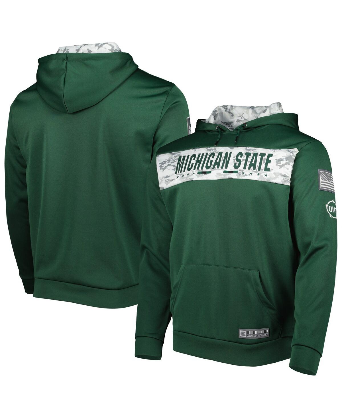 Shop Colosseum Men's  Green Michigan State Spartans Oht Military-inspired Appreciation Team Color Pullover
