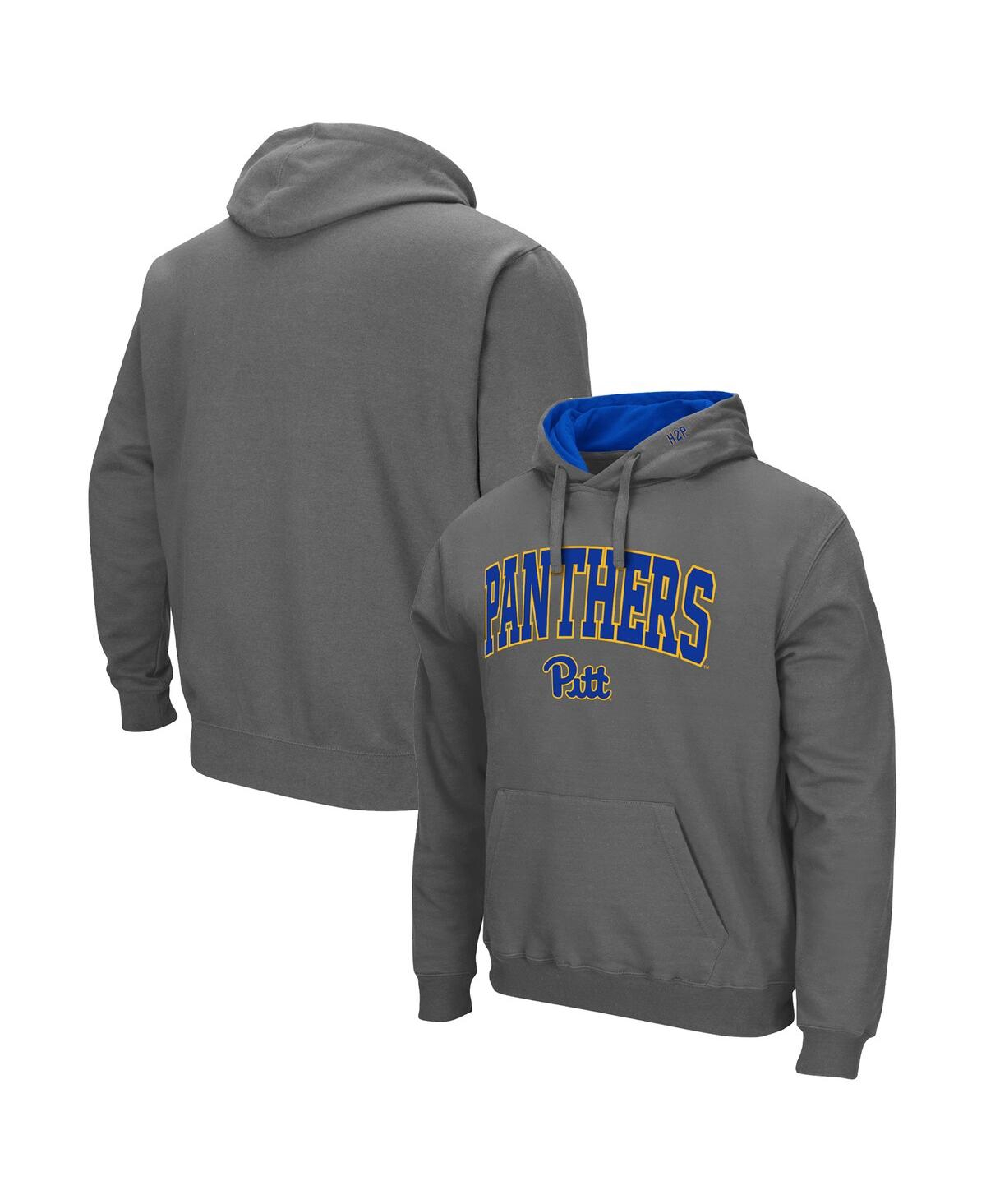 Colosseum Men's  Charcoal Pitt Panthers Arch & Team Logo 3.0 Pullover Hoodie In Charcoal