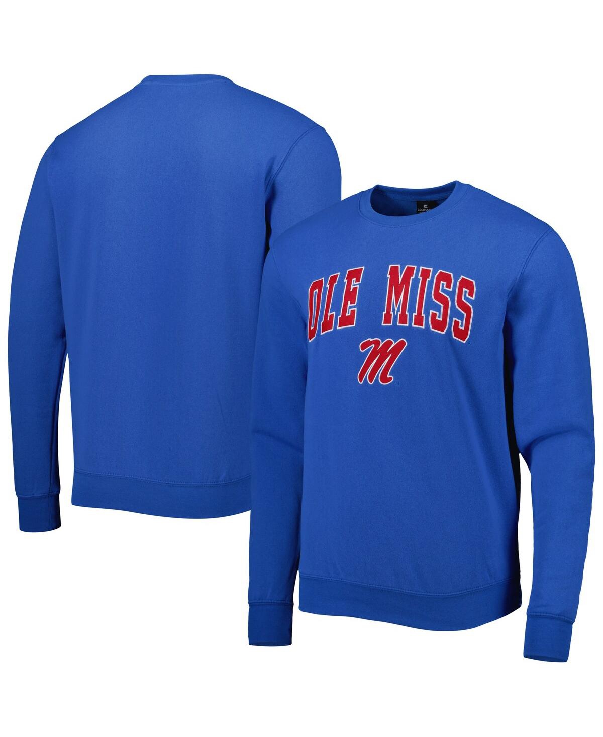Shop Colosseum Men's  Powder Blue Ole Miss Rebels Arch & Logo Pullover Sweatshirt