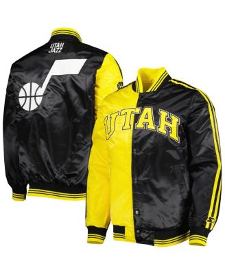 Men's Gold, Black Utah Jazz Fast Break Satin Full-Snap Jacket
