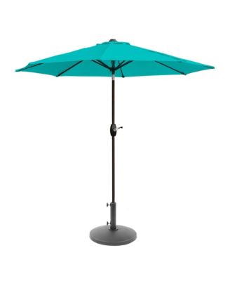 9 Ft Outdoor Patio Market Table Umbrella with Round Resin Base