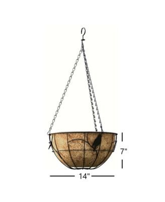 Coco Liner Hanging Bird Basket, Black, 14
