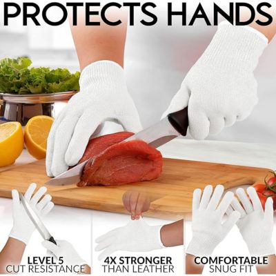 Cut Resistant Gloves Food Grade Level 5 Protection - Comfortable Safety Cut Resistant Work Gloves
