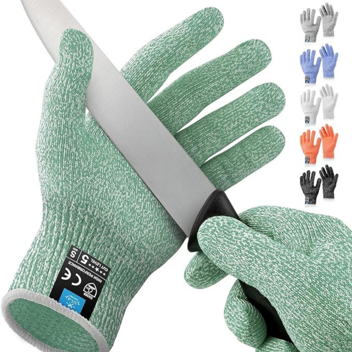 Zulay Kitchen Cut Resistant Gloves Food Grade Level 5 Protection In Green