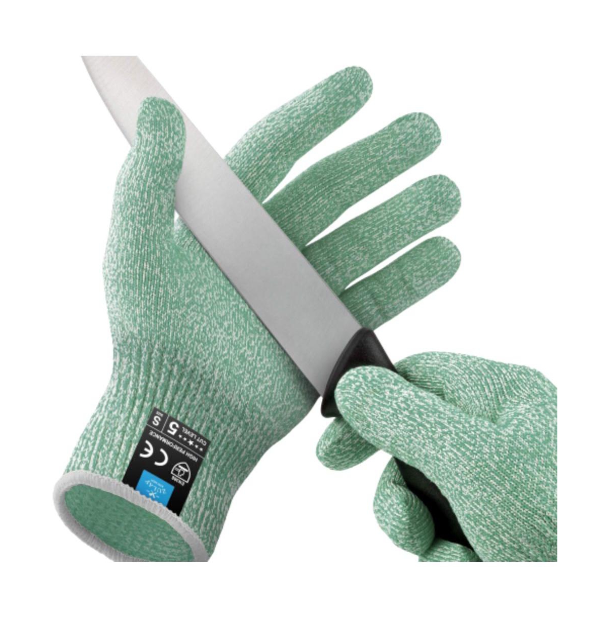 Zulay Kitchen Cut Resistant Gloves Food Grade Level 5 Protection In Green