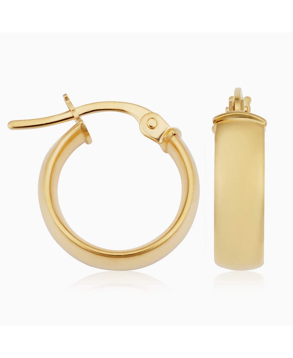 Oradina 18k Yellow Gold Forever And Ever Mini Hoops In Yellow Gold