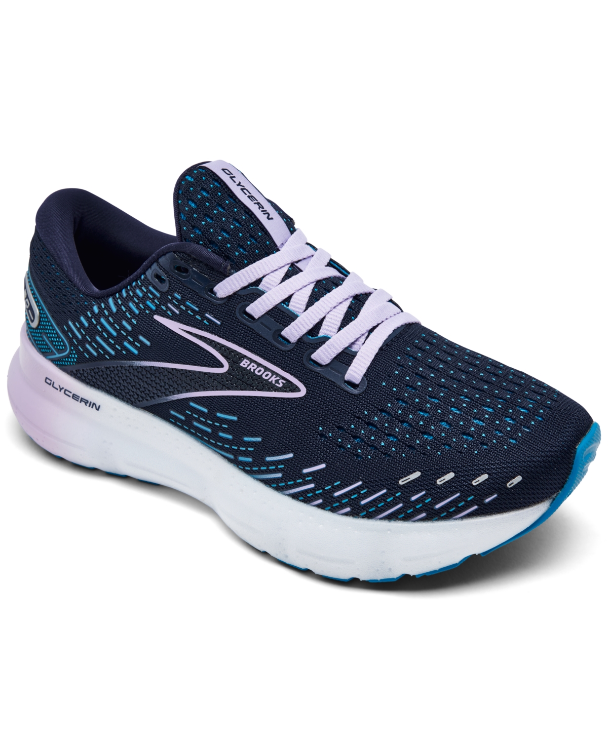 Brooks Glycerin Gts 20 Running Shoe In Peacoat/ocean