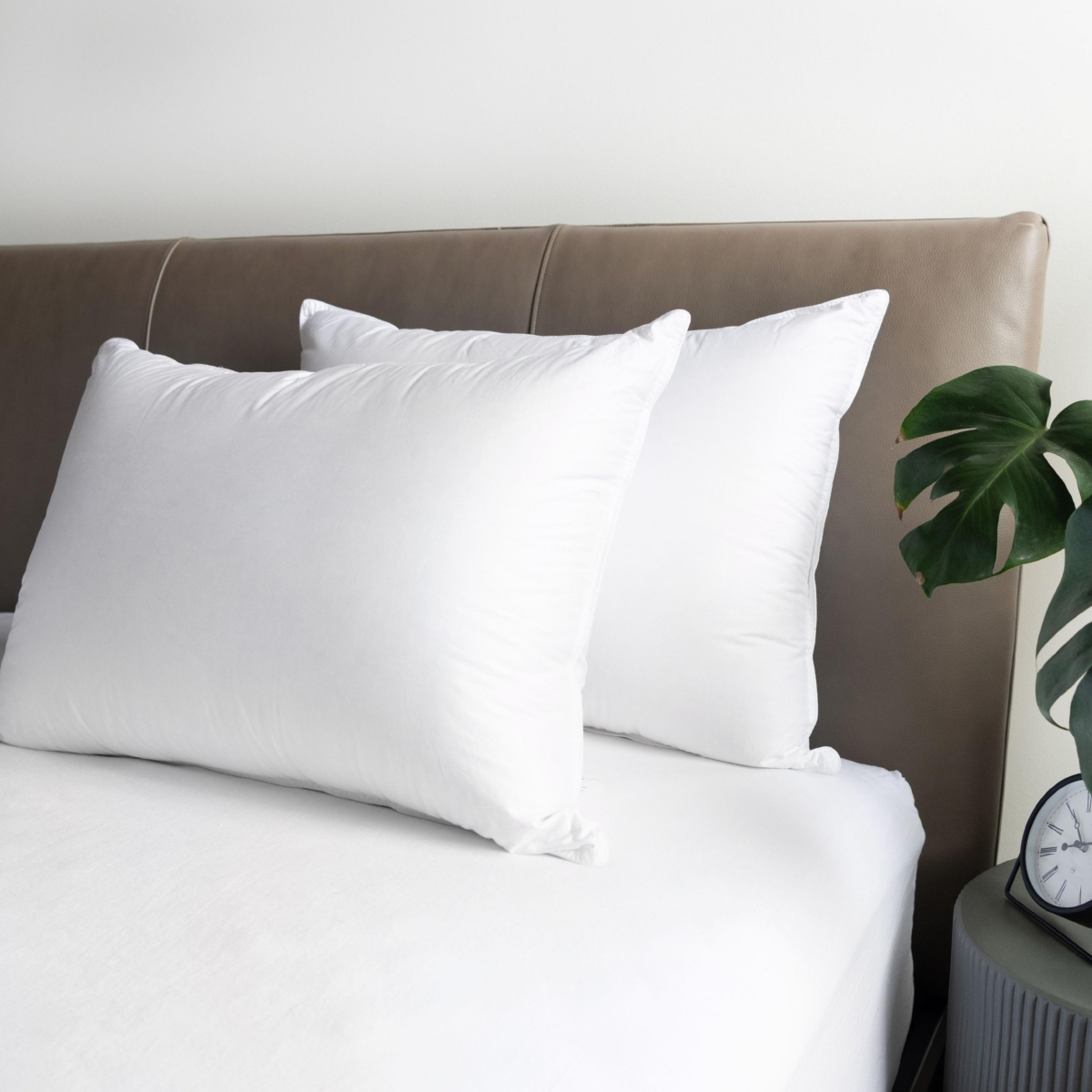 Medium 700 Fill Power Luxury White Duck Down Bed Pillow