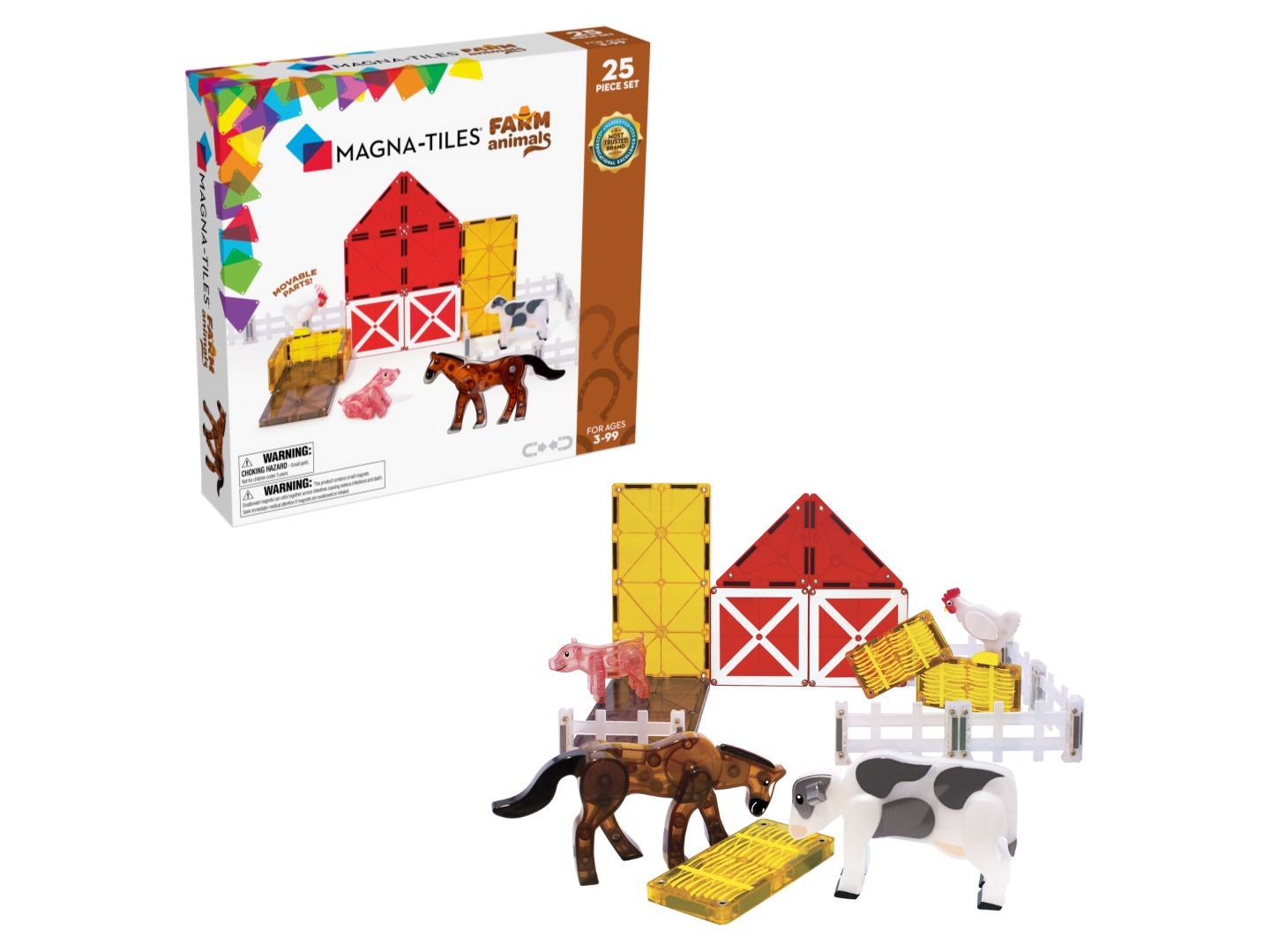 Детский конструктор Magna-Tiles® Farm Animals Farm 25-Piece Building Set, Ages 3+ — фото 1