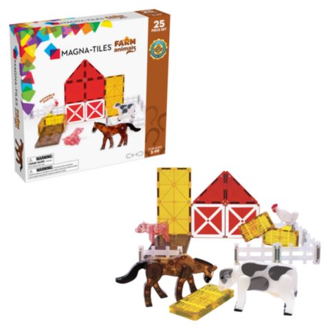 Детский конструктор Magna-Tiles® Farm Animals Farm 25-Piece Building Set, Ages 3+