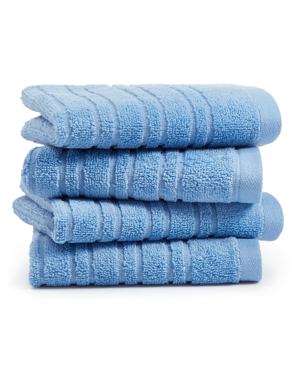 Home Design Quick Dry Cotton 4-pc. Washcloth Set, Created For Macy's In Blue Throne