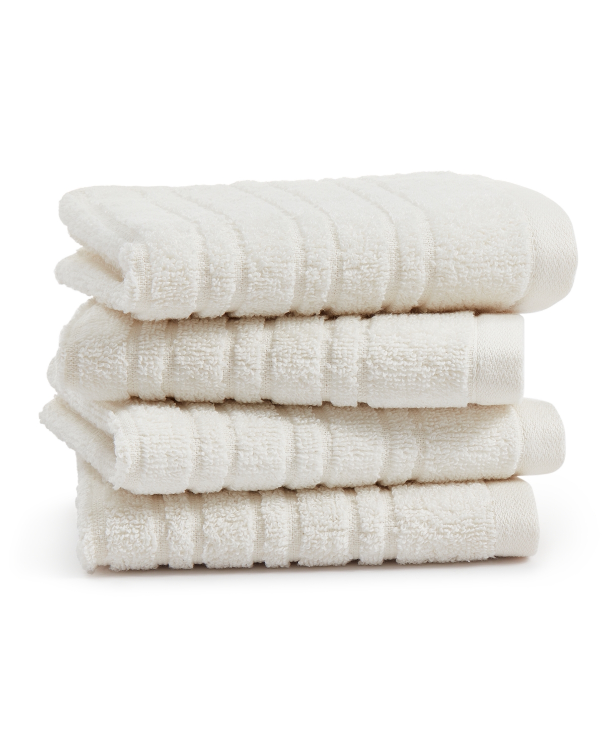 Home Design Quick Dry Cotton 4-pc. Washcloth Set, Created For Macy's In Egret
