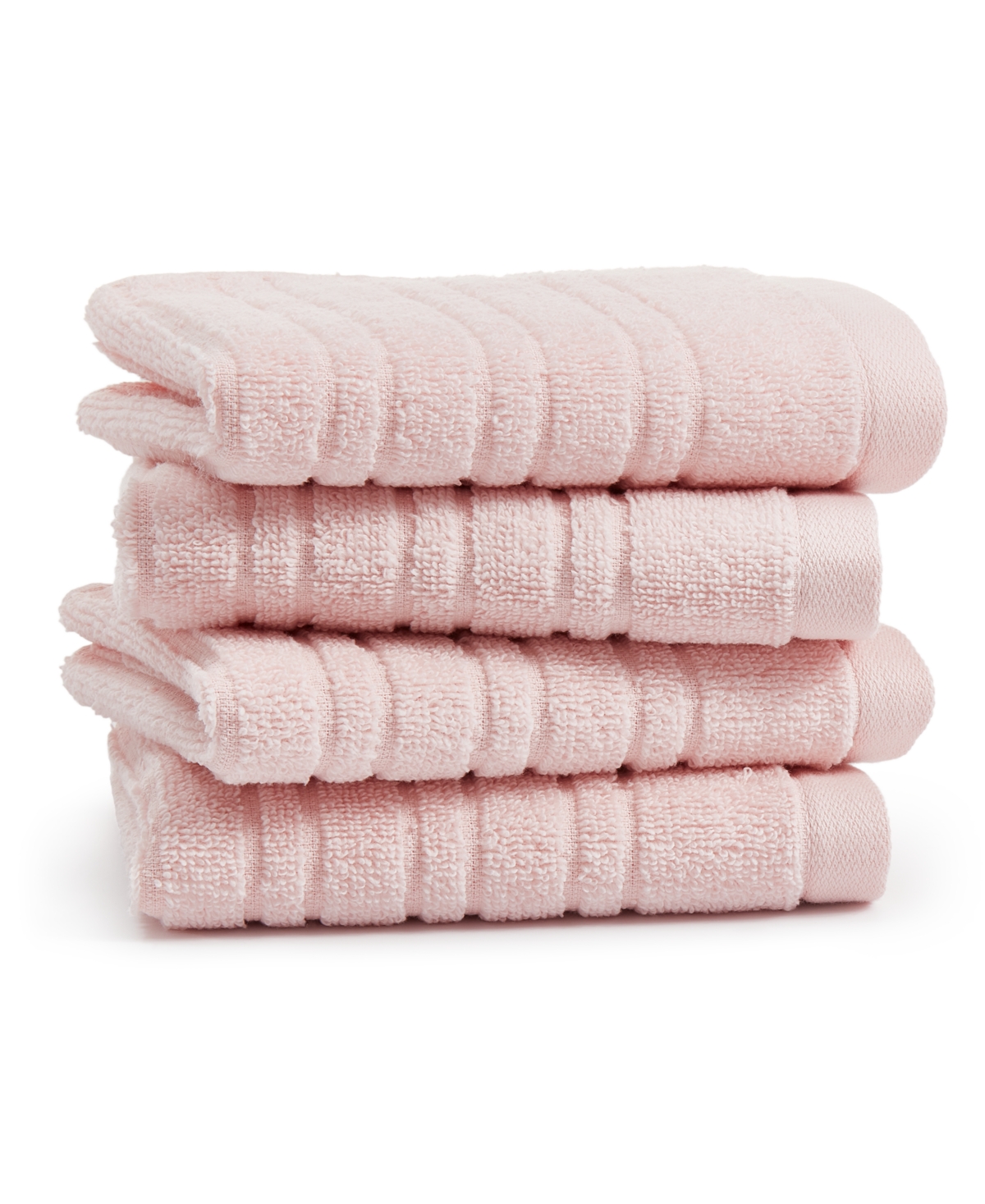 Home Design Quick Dry Cotton 4-pc. Washcloth Set, Created For Macy's In Pink Dogwood