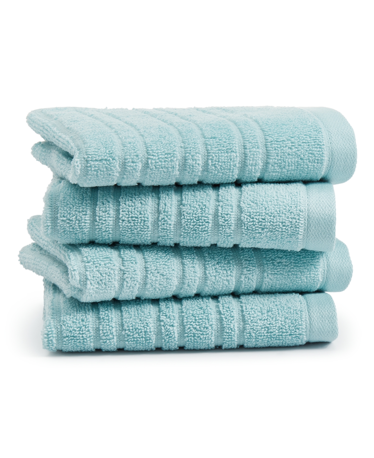 Home Design Quick Dry Cotton 4-pc. Washcloth Set, Created For Macy's In Thick Glass