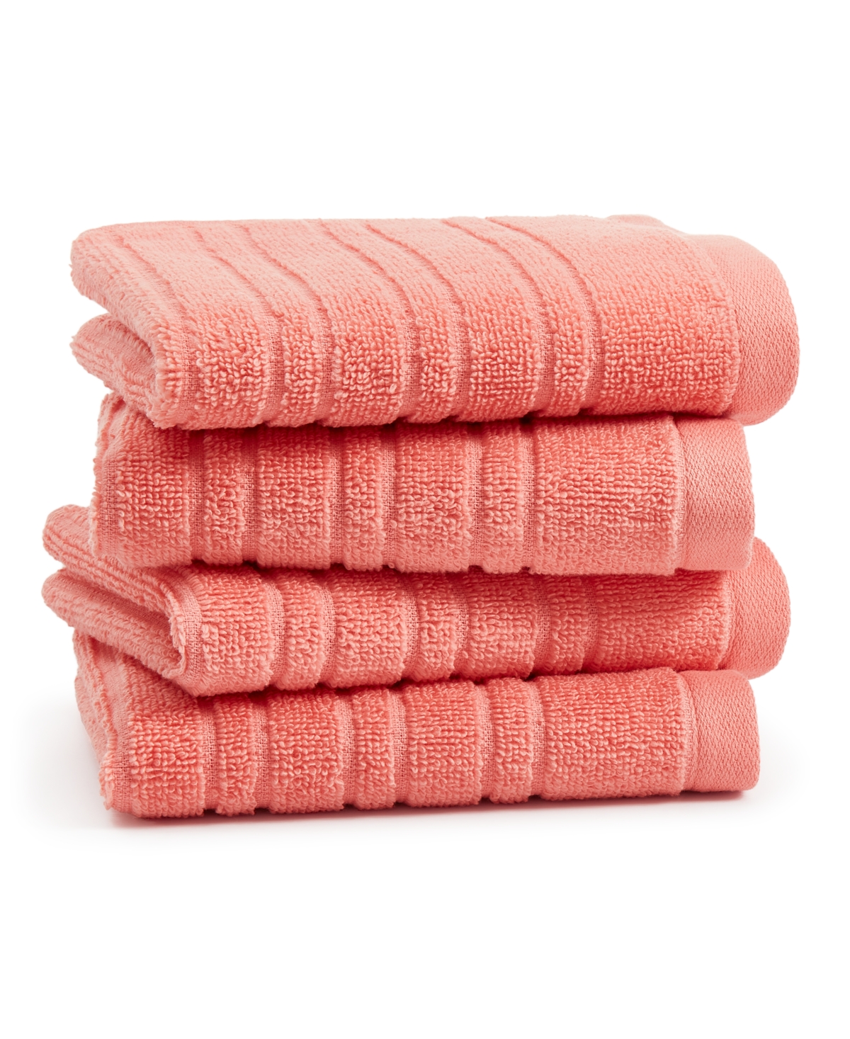 Home Design Quick Dry Cotton 4-pc. Washcloth Set, Created For Macy's In Warm Peach