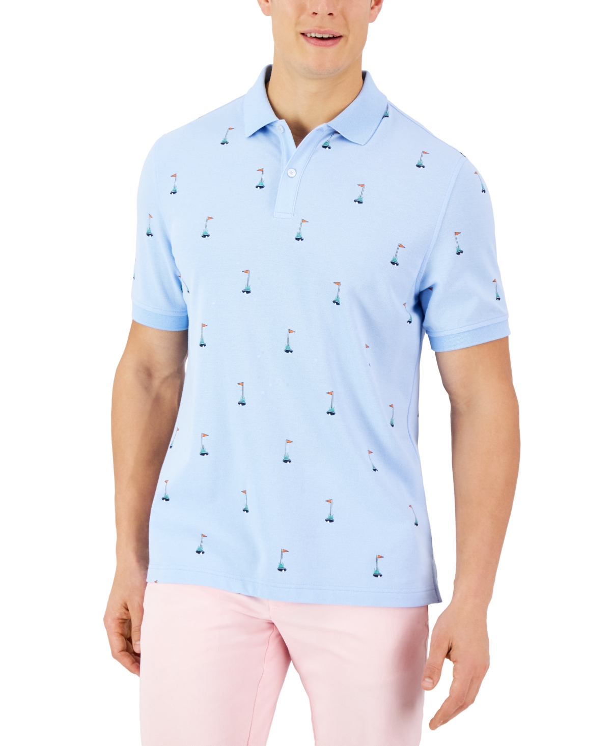 Club Room Men's Hole In One Golf Polo, Created For Macy's In Pale Ink
