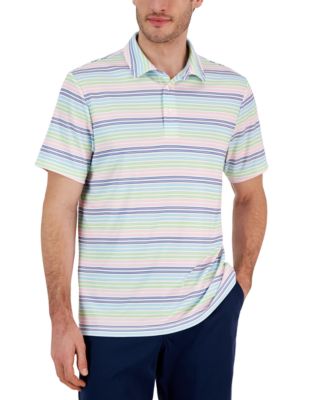 Club Room - Men's Rainbow Stripe Short-Sleeve Tech Polo Shirt