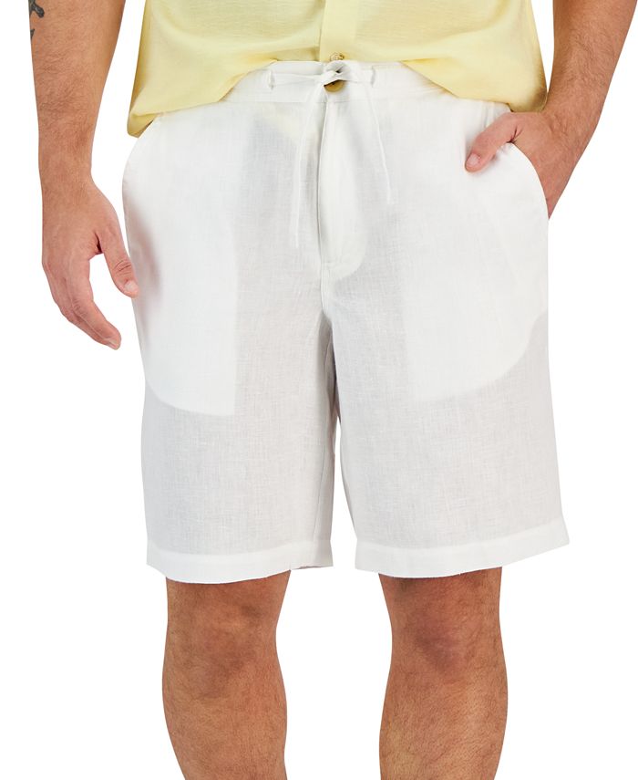 Club Room Men's 100% Linen Drawstring Shorts, Created for Macy's - White Pure - Size 2XL