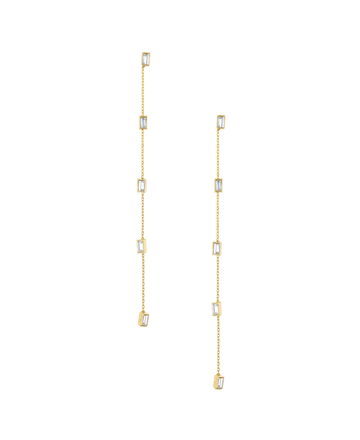 Ettika Linear Baguette Earrings In 18k Gold Plating
