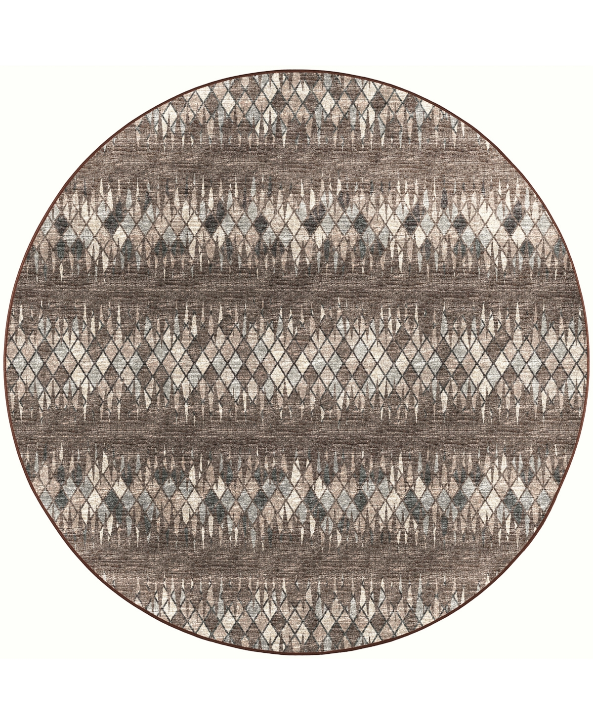 D Style Briggs Brg-5 6' x 6' Round Area Rug - Brown