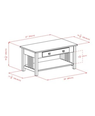 Stafford 18.11" Wood Coffee Table
