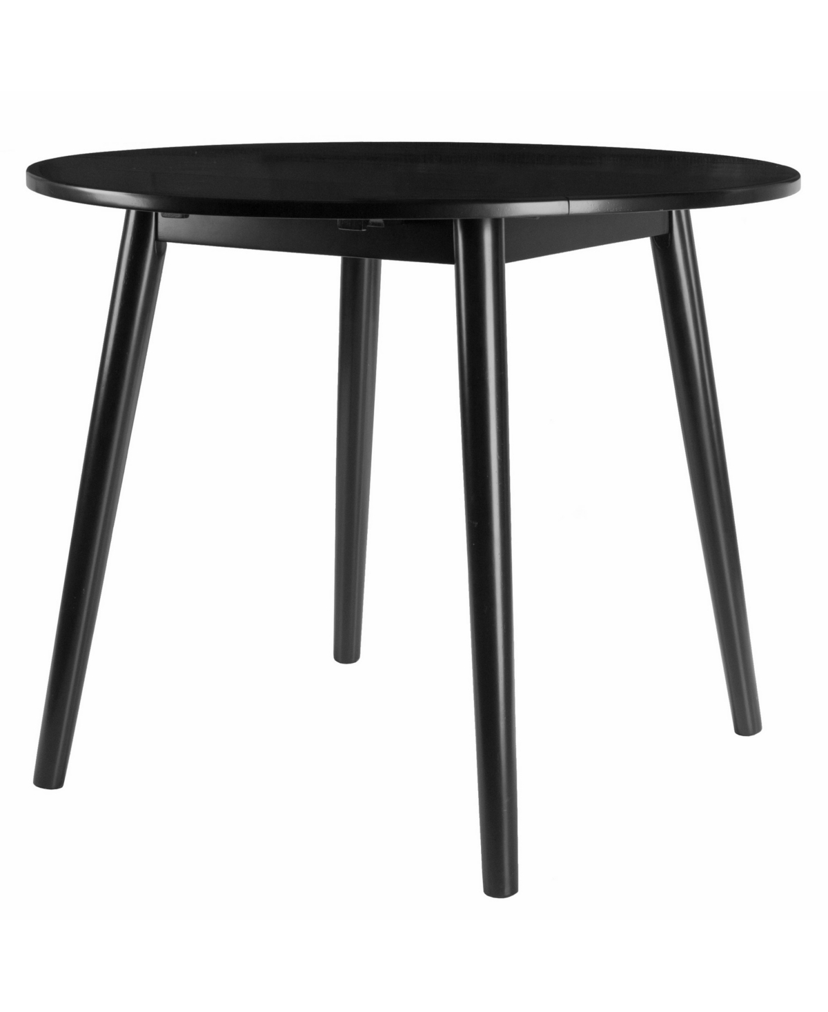 Winsome Moreno 28.94" Wood Round Drop Leaf Dining Table In Black