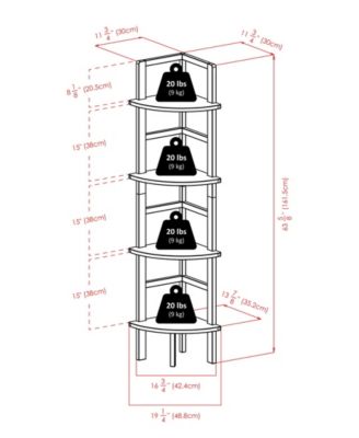Aiden 63.58" Wood Corner Baker's Rack