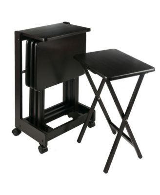 Brienda 5-Piece Wood Flip Top Snack Table Set