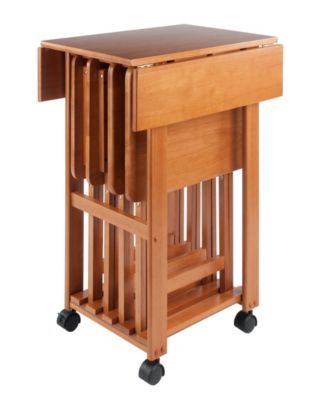 Sophia 5-Piece Wood Drop Leaf Top Snack Table Set