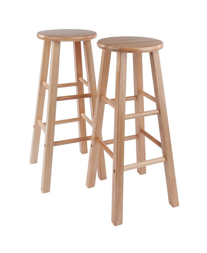 Winsome Element 2-Piece Counter Stool Set - 24 Inch Height, Oyster Gray, Solid Wood - View #4