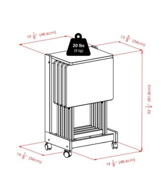 Brienda 5-Piece Wood Flip Top Snack Table Set