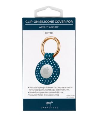 Navy Dottie Silicone Clip-On Cover by Dabney Lee designed for Apple AirTag&reg;