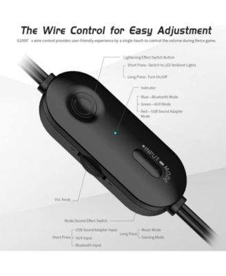 G1000 USB Computer Speakers, Bluetooth Input RGB Lights Gaming Speakers