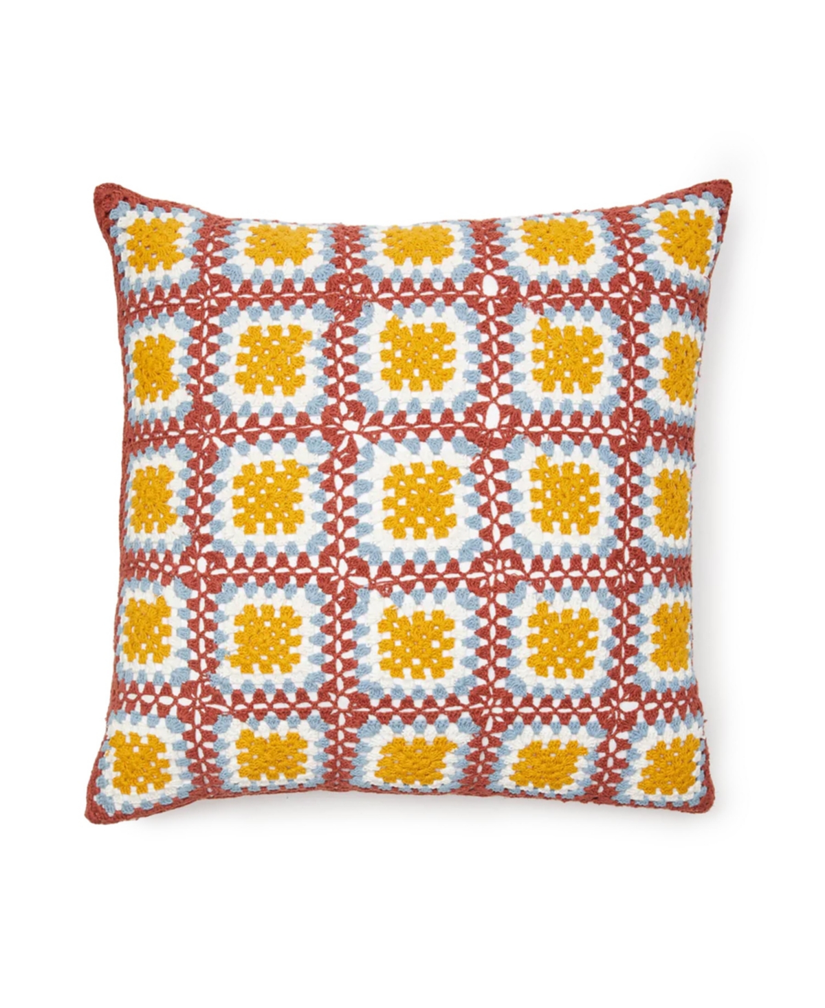 Dormify June Crochet Square Pillow, 20" X 20", Ultra-cute Styles To Personalize Your Room In June Mustard