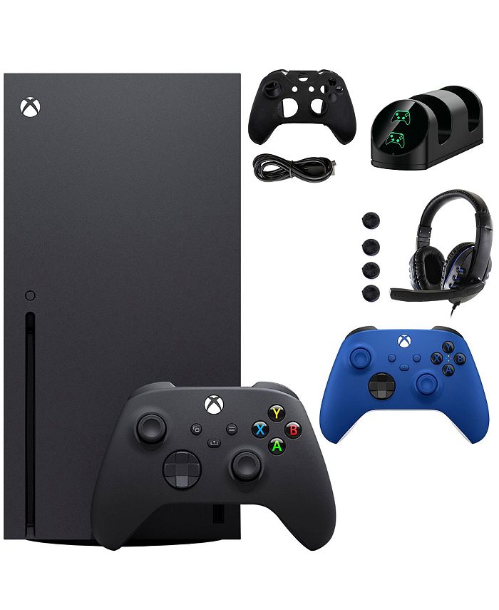 Xbox Series X 1TB Console with Extra Blue Controller Accessories Kit