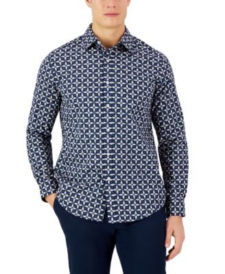 Club Room - Men's Long-Sleeve Pineapple Refined Woven Shirt