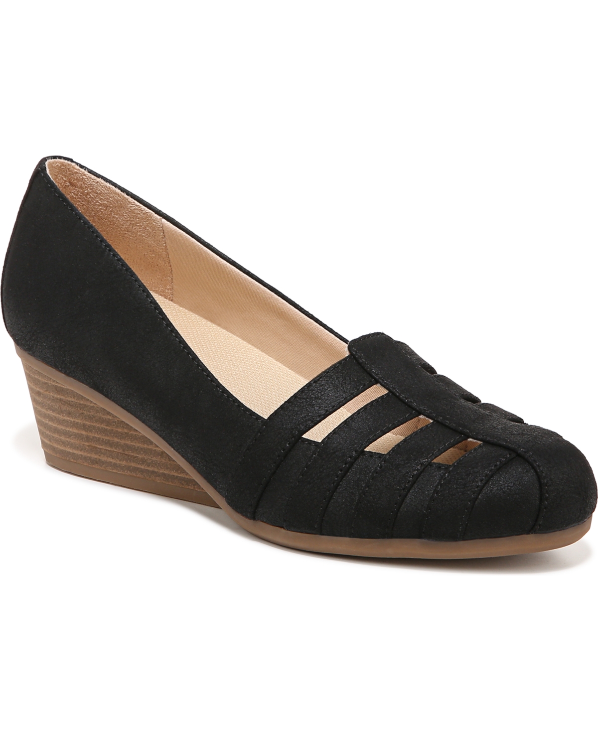 Dr. Scholl's Be Free Wedge Pump In Black Fabric
