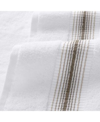 White Turkish Luxury Striped Towels with for Bathroom 600 GSM, 30x60 in., 2-Pack , Super Soft  Absorbent Bath Towels