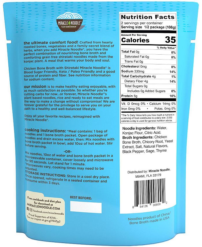 Miracle Noodle Beef Bone Broth Noodle Soup (Pack of 6) Macy's