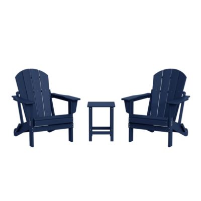 3 Piece Set Outdoor Folding Adirondack Chairs with Side Table
